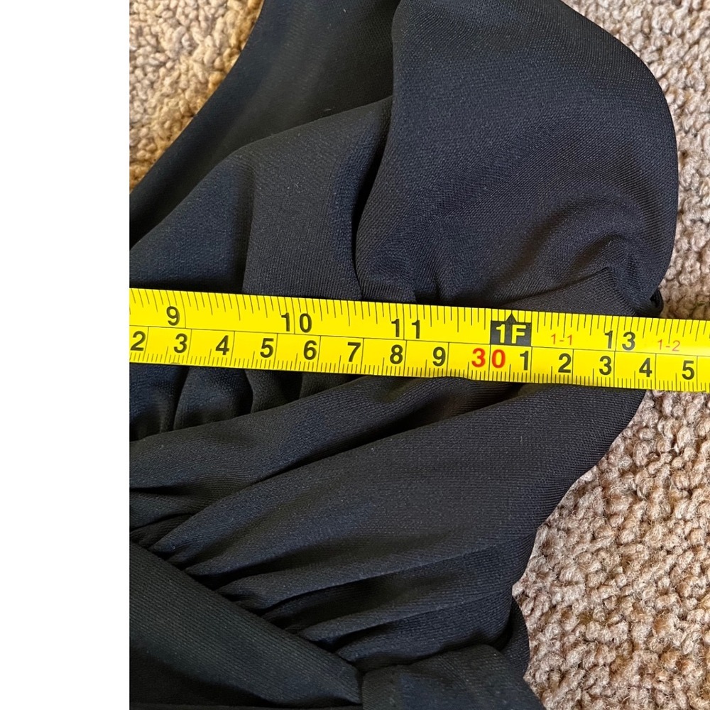 White House Black Market Black Wrap Midi Dress V-Neck Crisscross Back Size 6 - Picture 10 of 11